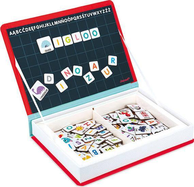 Lojë magnetike alfabeti polak Janod Magnetibook, puzzle magnetike, për fëmijë, shumëngjyrëshe
