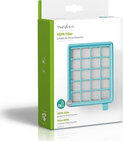 Filtër HEPA për fshesë me korrent Nedis VCFI222HEP, kompatibil Philips PowerPro Compact, i kaltër