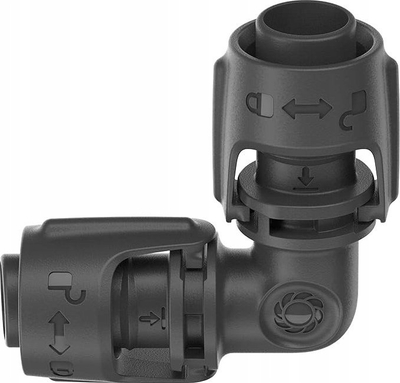 Lidhës këndor Gardena Micro Drip, 13 mm 1/2", i zi