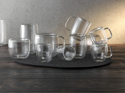 Set filxhanësh espresso Zwilling Sorrento, xham borosilikat, mur i dyfishtë, transparent