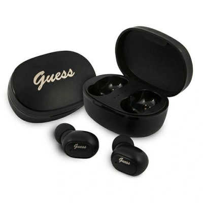 Kufje Bluetooth Guess GUTWST30BK TWS, me kuti karikimi, të zeza