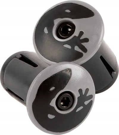 Tapa timoni biçiklete Lizard Skins DSP Bar Tape Plugs, me vidë, set 2 copë, gri