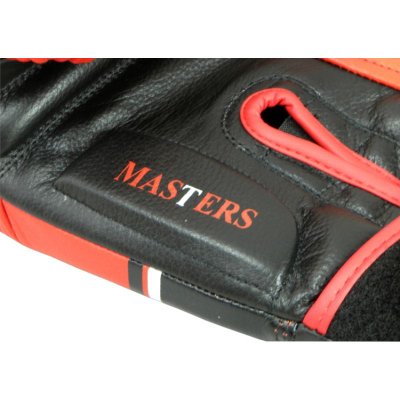 Doreza boksi Masters RBT LF, 20 oz, lëkurë, të zeza me të kuqe
