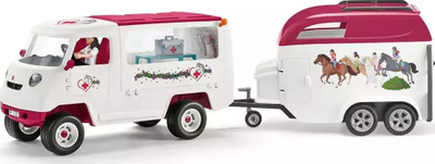 Set lodër Schleich Horse Club Mobile Vet, 13 pjesë, ambulancë me mëz, shumëngjyrësh