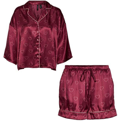 Pizhame Vero Moda VMBEATE Regular Fit, e kuqe e errët