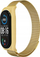 Rrip metalik për Xiaomi Mi Band 7, rrjetë çeliku, mbyllje me magnet, ngjyrë ari