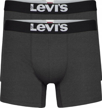 Bokser Levi's Basic, set 2 palë, pambuk me elastan, gri edhe antracit