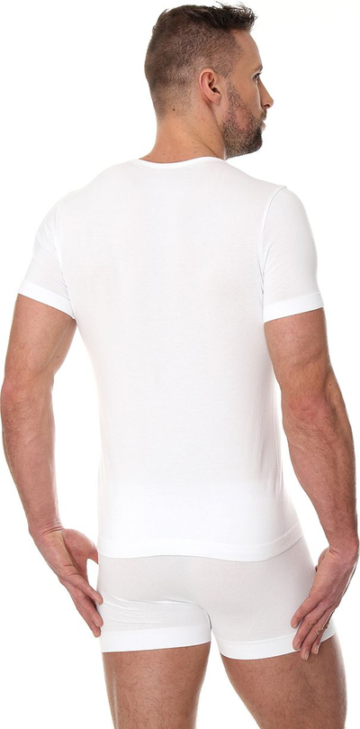 Bluzë burra Brubeck Comfort Cotton SS00990A, mëngë të shkurtra, pambuk, e bardhë, M