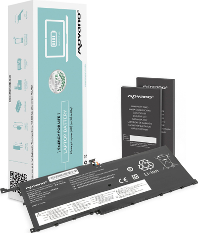 Bateri laptopi Movano 00HW028 01AV439, Li Ion, për Lenovo ThinkPad X1 Carbon 20FB, e zezë