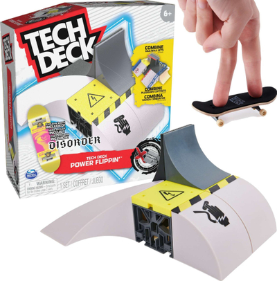 Set lojrash fingerboard Tech Deck Power Flippin X-Connect, rampë ndërtuese, me fingerboard ekskluziv, shumëngjyrësh