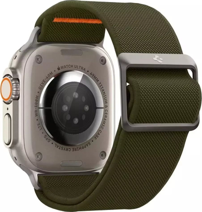Rrip dore Spigen Fit Lite Ultra për Apple Watch 4 5 6 7 SE 8 Ultra 44 45 49mm, najlon, kaki