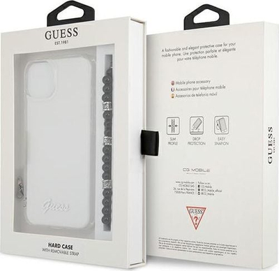 Mbulesë telefoni Guess GUHCP13MKPSBK për iPhone 13 6.1", hardcase transparente, Black Pearl