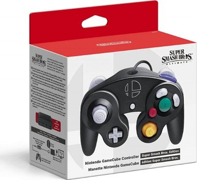 Gamepad Nintendo GameCube Controller, Super Smash Bros Edition, me kabllo, ngjyrë e zezë