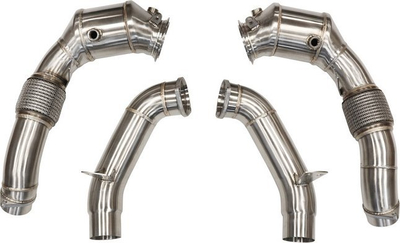 Downpipe TurboWorks BMW M850i M550i M750i N63, çelik inox, me OPF