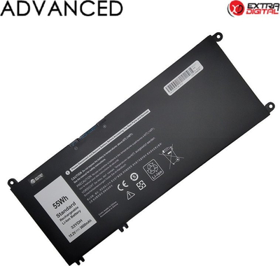 Bateri laptopi Extra Digital DELL 33YDH, 55Wh, 15.2V, e zezë