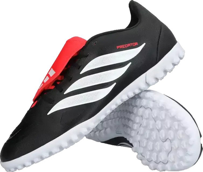 Këpucë futbolli Adidas Predator Club TF, për tapet sintetik, uniseks, të zeza me të bardha