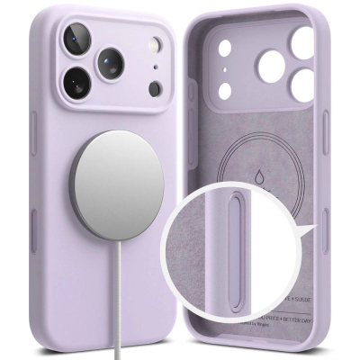 Kllëf telefoni Ringke Silicone Magnetic MagSafe për iPhone 17 Pro Max, silikon, i përshtatshëm për MagSafe, lejla