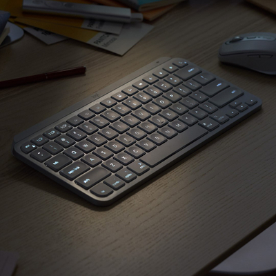 Tastierë Logitech MX Keys Mini, RF Wireless + Bluetooth, rozë