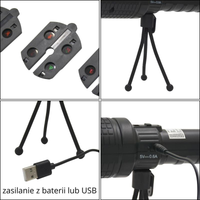 Projektor dekorativ Koopman LED, me filma të ndërrueshëm Halloween, me USB, i zi