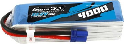 Bateri LiPo Gens Ace 4000mAh 6S1P, 22.2V, 60C, me fishek EC5