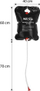 Dush kampingu NILS Camp NC1711, 40L, ngrohje diellore, i zi