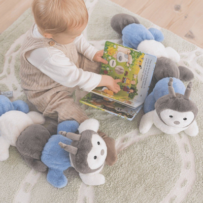 Lodër pellushi Teddykompaniet, shumëkëmbësh 60cm, blu e çelët