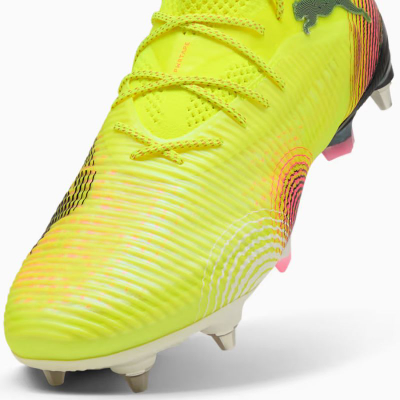 Фудбалски копачки PUMA Future 8 Ultimate MxSG, со метални копчиња, за мек терен, жолти со црни