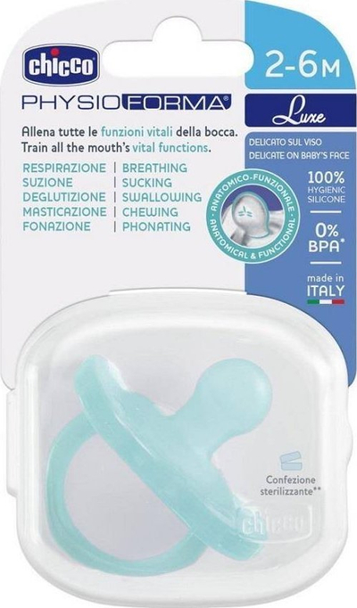Ортодонтски цуцли Chicco Physioforma, 2–6 месеци, сет, сини