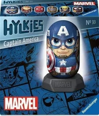 Figurë koleksionuese Hylkies Marvel Captain America, 3D, me bazament, shumëngjyrëshe