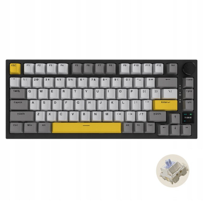 Tastierë mekanike gaming AJAZZ AK820 Pro, me kabllo, layout 75%, me ekran