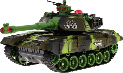 Lodër tank me telekomandë W.A.R Military Tank, 2.4GHz, me drita e zë, kamuflazh jeshil