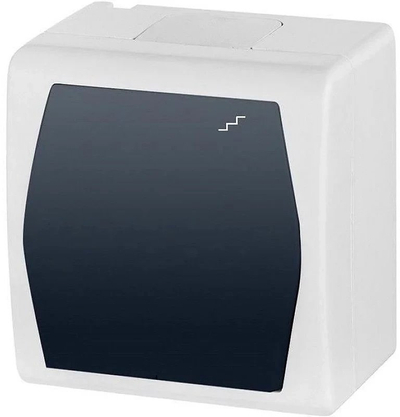 Çelës drite Elektro-Plast SWITCH HERMES 2 1003-01, i dyfishtë, i bardhë gri