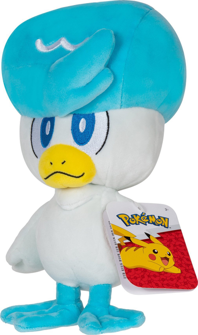 Lodër plushe Pokemon Quaxly, 20 cm, blu e bardhë