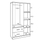 Dollap garderobe HM340.04, 3 dyer 2 sirtarë, 89x42x181 cm, sonoma me gri të errët