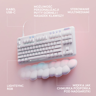 Tastierë gaming Logitech G713 Linear, mekanike, RGB, e bardhë