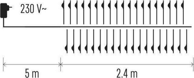 Drita dekoruese Emos, LED, 100 drita, 5 m, të bardha