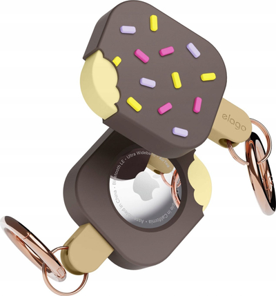 Këllëf Elago AirTag Ice Cream Case, për Apple AirTag, si akullore, ngjyrë kafe