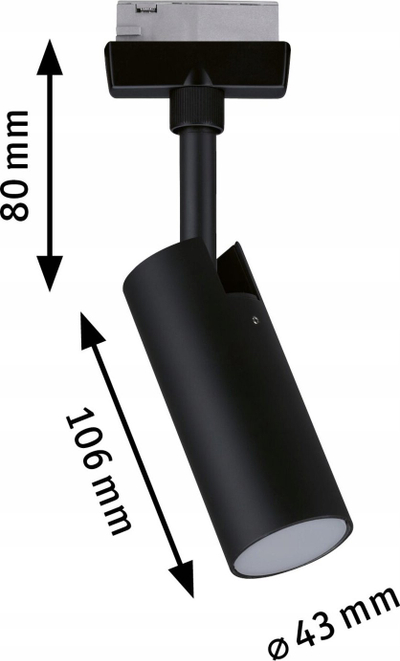 LED тавански спот Paulmann 95592 URail, 4W, затемнувачки, црн мат