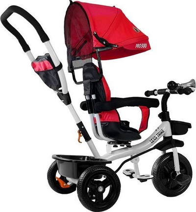 Трицикл Lean Sport PRO300, 4 во 1, со родителска рачка, црвен