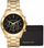 Сет часовник и паричник Michael Kors Slim Runway MK1076SET, 44mm, хронограф кварц, златна боја