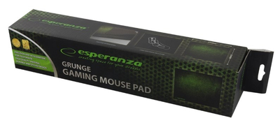 Mauspad gaming Esperanza Grunge, sipërfaqe e butë, antirrëshqitje, i zi me jeshile