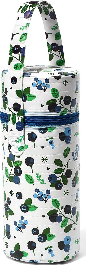 Çantë termike Babyono, për biberona 16 cm, me fruta, e bardhë
