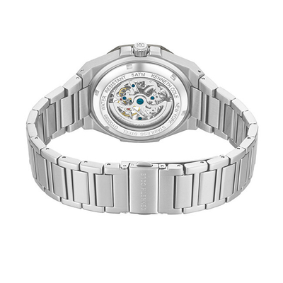 Orë për meshkuj Kenneth Cole Automatic Skeleton KCWGY0058903, e argjendtë