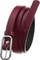 Rrip lëkure për goca, 1.5 cm, tokëz metalike argjendi, bordo