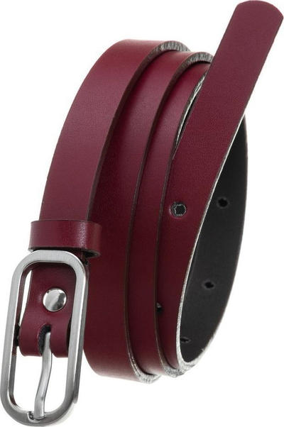 Rrip lëkure për goca, 1.5 cm, tokëz metalike argjendi, bordo