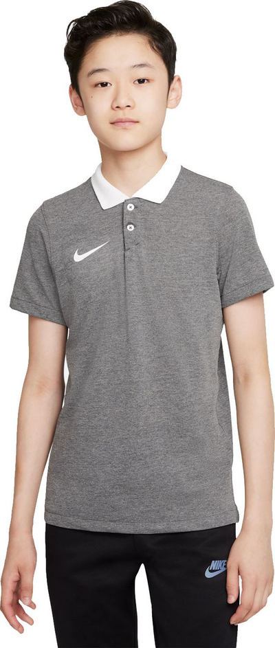 Bluzë polo për kalamaj Nike Park 20 Jr CW6935-071, Dri-FIT, gri me jakë të bardhë