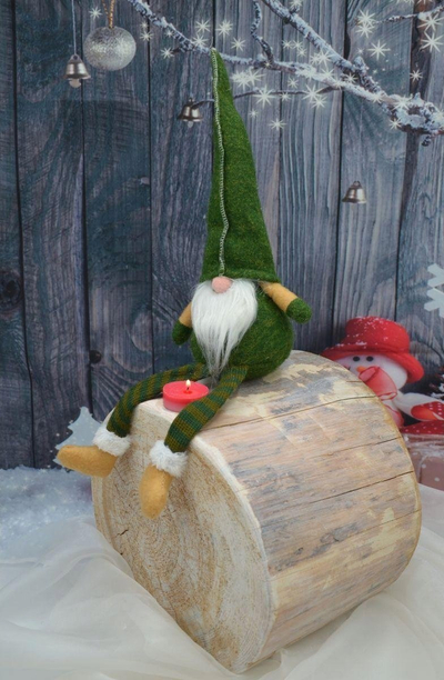 Figurë dekorative kopshti Saska Garden GNOME, 30cm 15cm, e gjelbër