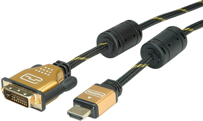 Kabllo Roline 11.04.5896 DVI D në HDMI, 1.5m, e zezë