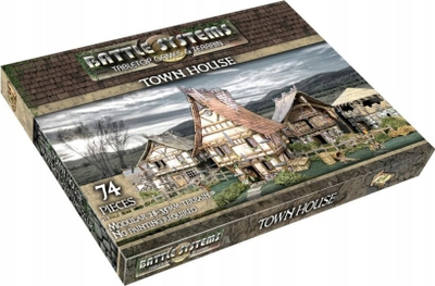 Терен за игра Battle Systems Fantasy Town House, за минијатури 28–35 mm, со детална внатрешност, повеќебоен