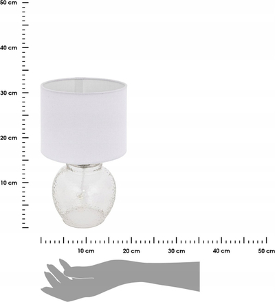 Lampë tavoline Atmosphera Teva, 30cm, çelik, e bardhë